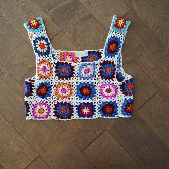 Alter'd State Women's Cropped Crochet Tank Top Size OS Best for medium - Picture 5 of 5